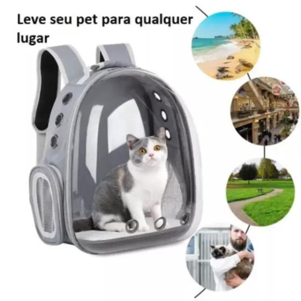 Mochila Pet Para Transporte De Cães E Gatos Visão Panorâmica