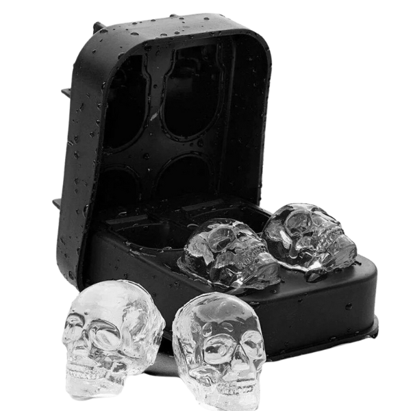 Forma de Gelo de Silicone Caveira Skull 3D